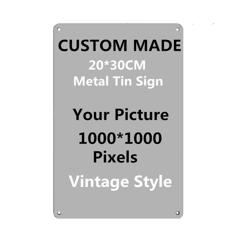 Vintage Collectible Signs - Персонализированная металлическая табличка 20x30 см, загрузите