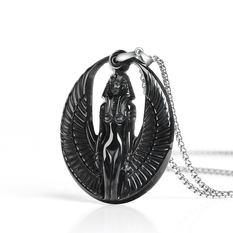 Vintage Necklace - Кулон-амулет из натурального мьянманского жадеита «Изиде»
