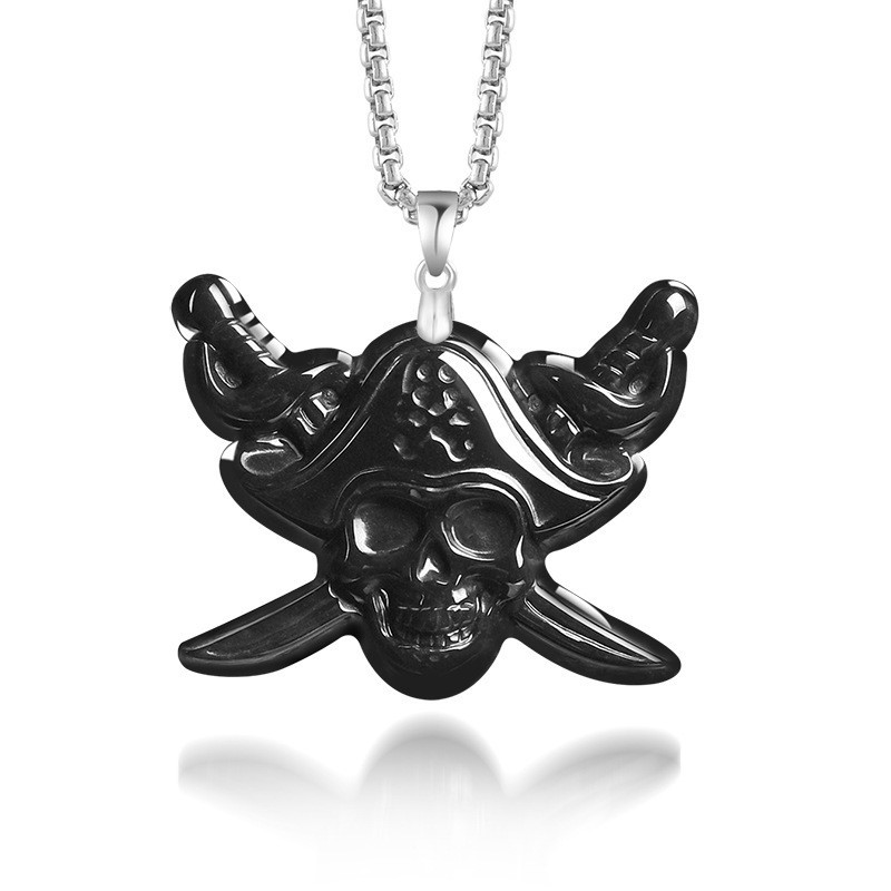 Vintage Necklace - Подвеска-череп из мьянманского жадеита, роскошное натуральное
